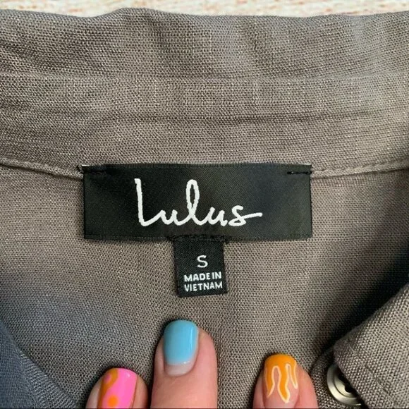 NEW lulu’s Green Button Up Dress Size Small - Picture 5 of 10